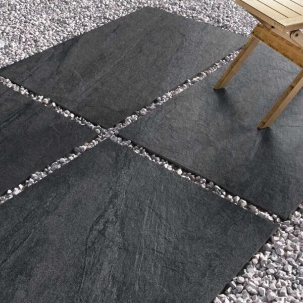 Horizon Anthracite Black 600X900 Outdoor Tile Real 2