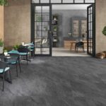 Horizon Anthracite Black 600X600 Outdoor Tile Render