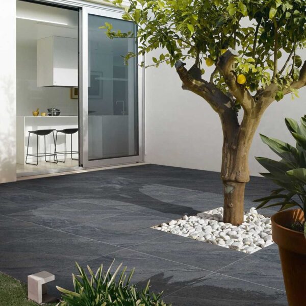 Horizon Anthracite Black 600X900 Outdoor Tile Real