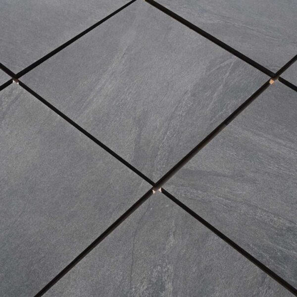 Horizon Anthracite Black 600X600 Outdoor Tile Real