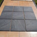 Horizon Anthracite Black 600X600 Outdoor Tile Real 2