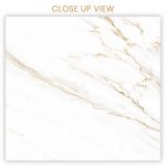 Elegant Carrara Grande White 600x1200 Carving Marble Effect Porcelain Tile Close Up