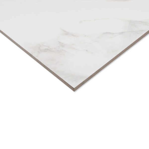 Alpine Satuario White 300x600 Matt Marble Effect Porcelain Tile Side Angle