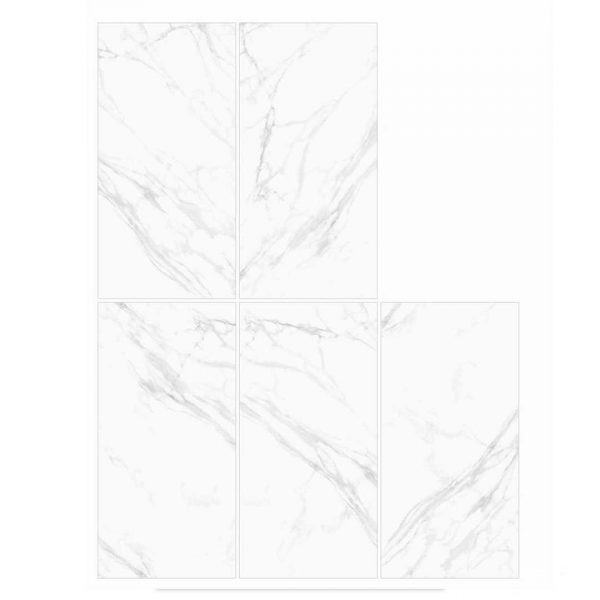 Alps Blanco Royal White 600x1200 Polished Marble Effect Porcelain Tile All Face