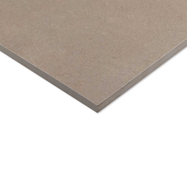 Artic Brown 600x600 Polished Concrete Effect Porcelain Tile Side Angle