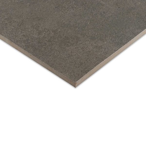 Artic Dark Grey 600x600 Polished Concrete Effect Porcelain Tile Side Angle