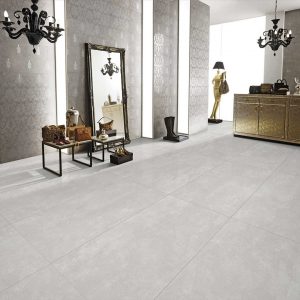 Aura Light Grey 600x1200 Polished Concrete Effect Porcelain Tile - Render