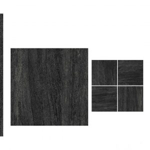 Keystone Nero Black 600x600 Rough Matt Outdoor Tile - All Face