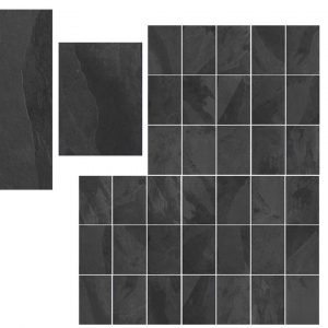 Lucid Black 600x900 Rough Matt Outdoor Tile - All Face