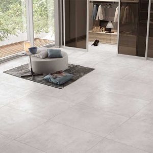 Ossido Blanco White 600x600 Polished Concrete Effect Porcelain Tile - Render