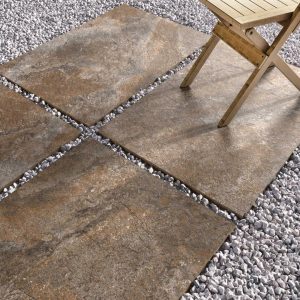 Rocky Bruno Brown 600x600 Rough Matt Outdoor Tile - Render 3