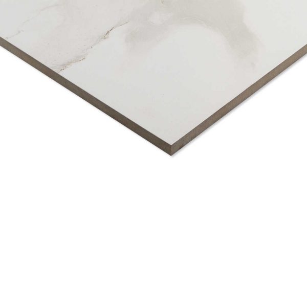Calacatta White 300x600 Polished Marble Effect Porcelain Tile Side Angle