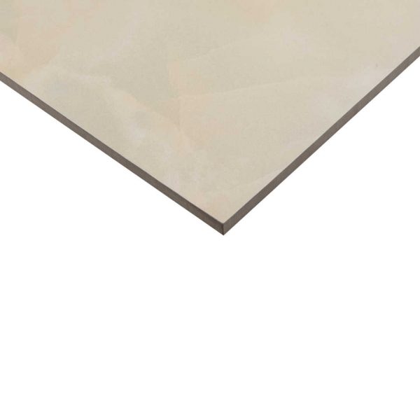 Onice Grande White 600x600 Matt Onyx Effect Porcelain Tile Side Angle