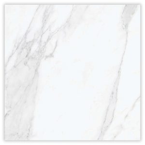 Lithery Bianco White Soft 800x800 Polished Marble Effect Porcelain Tile - Main