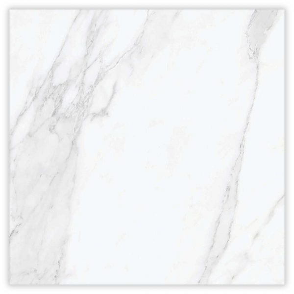 Lithery Bianco White Soft 800x800 Polished Marble Effect Porcelain Tile Main