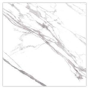 Lithery Classic White 800x800 Polished Marble Effect Porcelain Tile - Main