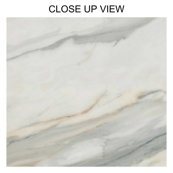 Statuario Serenity White 600x1200 Polished Marble Effect Porcelain Tile Close Up