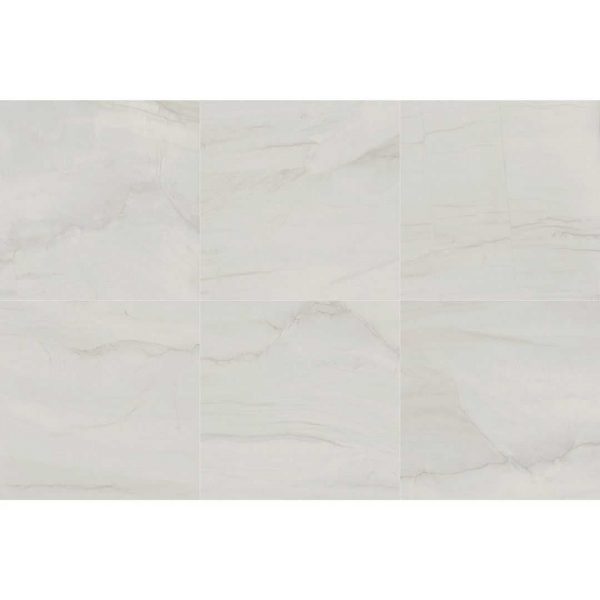 Aura White 120x120 Matt Marble Effect Porcelain Tile All Face