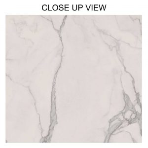 Regal White 1200x1200 Polished Marble Effect Porcelain Tile - Close Up