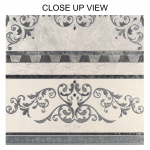 Marmor Luxe Cenefa White 600x600 Satin Matt Decor Porcelain Tile Close Up