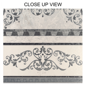 Marmor Luxe Cenefa White 600x600 Satin Matt Decor Porcelain Tile - Close Up