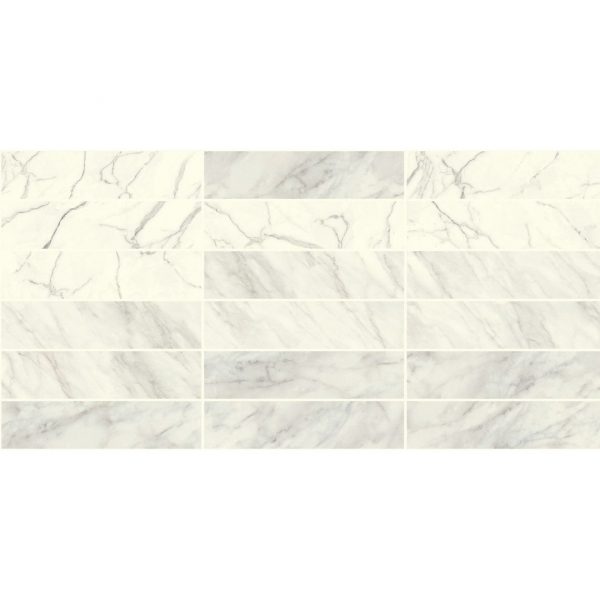 Facet White 75x300 Matt Marble Effect Porcelain Tile All Face