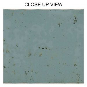 Patina Aqua Green 75x300 Shine Metal Effect White Body Tile - Close Up