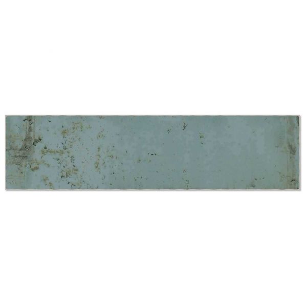 Patina Aqua Green 75x300 Shine Metal Effect White Body Tile Main