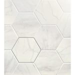 Facet Hexagon White 139x160 Matt Marble Effect Porcelain Tile All Face