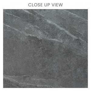 Coast Black 300x600 Matt Stone Effect Porcelain Tile - Close Up
