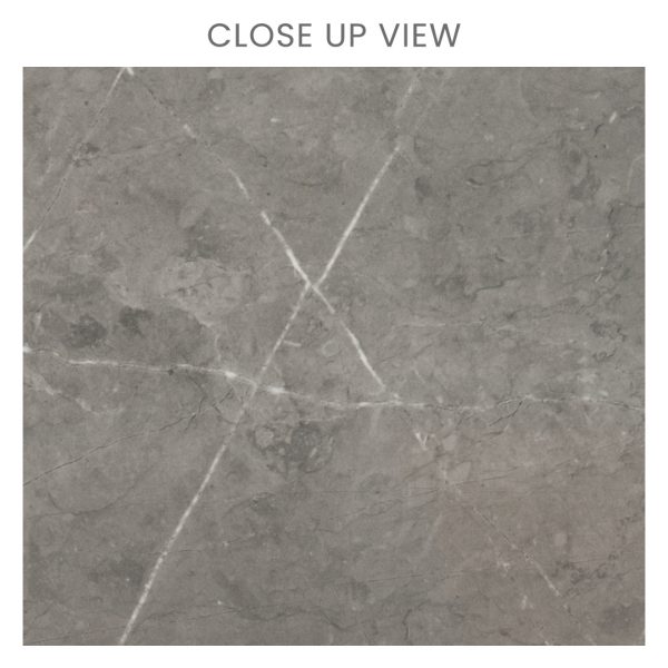 Mansion Light Grey 600x600 Gloss Marble Effect Porcelain Tile Close Up