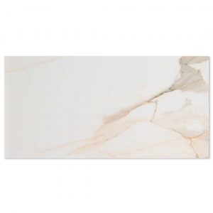 Helio Serenity White 300x600 Polished Marble Effect Porcelain Tile - Main