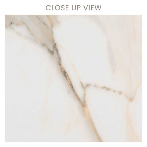 Helio Serenity White 300x600 Polished Marble Effect Porcelain Tile Close Up