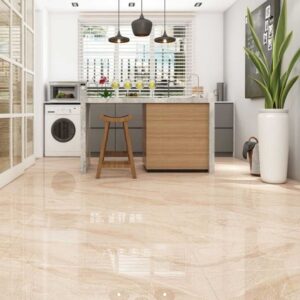 Active Beige Yellow 800x800 Polished Stone Effect Porcelain Tile Render