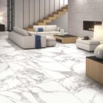Antarctica White 600x600 Polished Marble Effect Porcelain Tile Render