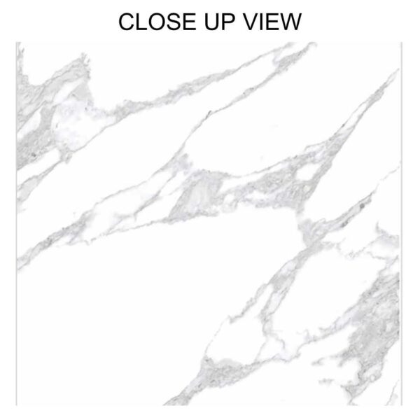 Antarctica White 600x600 Polished Marble Effect Porcelain Tile Close Up