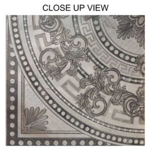 Roseton Whisper Pearl Grey 600x600 Matt Decor Ceramic Tile - Close Up