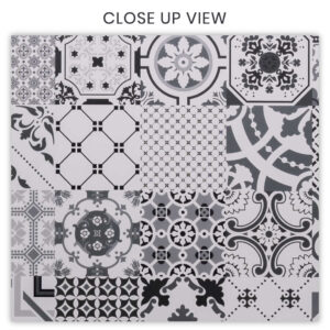 Victorian Grey 600x1200 Decor Porcelain Tile - Close Up