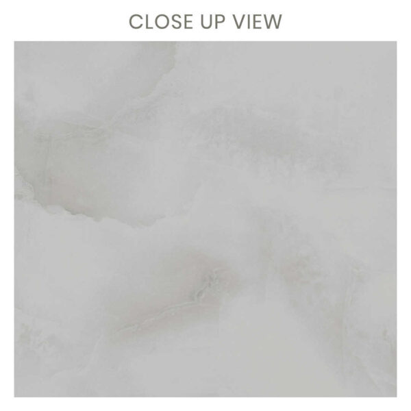Cloudy Light White 600x600 Polished Marble Effect Porcelain Tile Close Up
