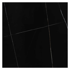 Laurent Black 600x600 Polished Marble Effect Porcelain Tile - Main