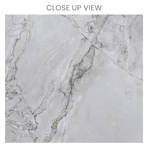 Cretos White 600x600 Carved Marble Effect Porcelain Tile Close Up