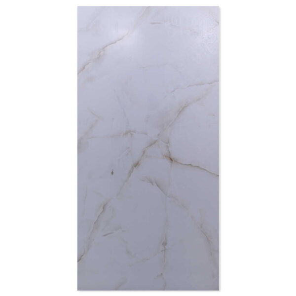 Venatino Satuario White 600x1200 Polished Onyx Effect Porcelain Tile Main