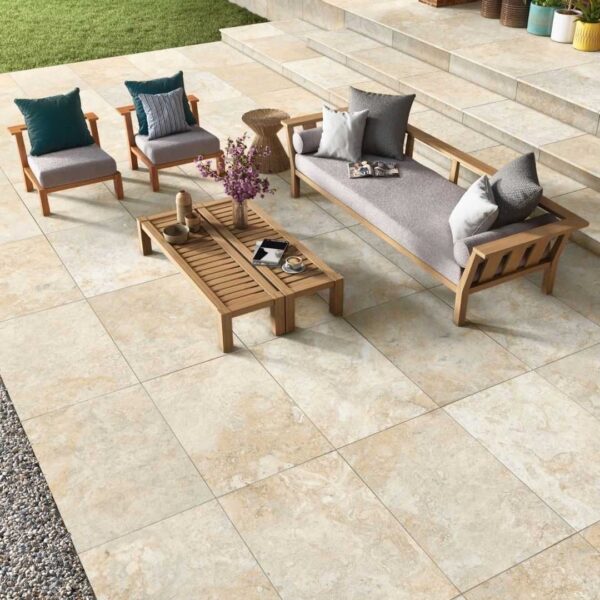 Toranto Crema 600x900 Outdoor Tile Render