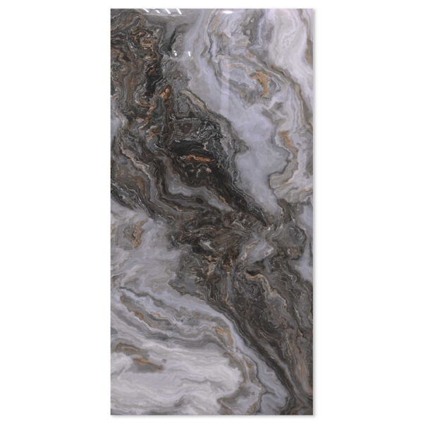 Volcano Adron Brown 600x1200 Polished Onyx Effect Porcelain Tile Main