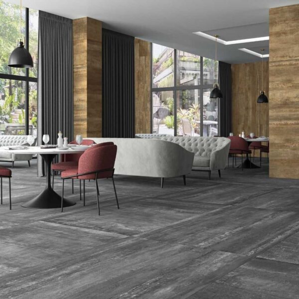 Alloy Oxid Brown 600x600 Lappato Metal Effect Porcelain Tile Render