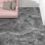 Moonstone Graphite Grey 300x600 Polished Marble Effect Porcelain Tile Render