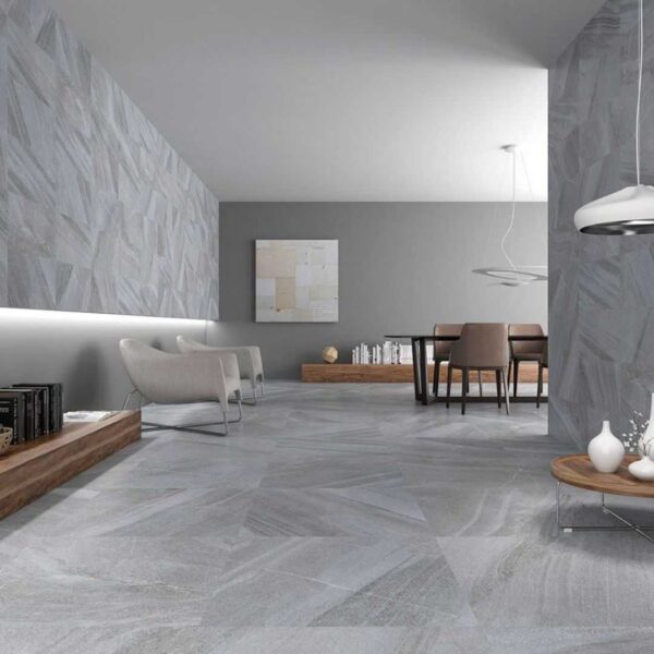 Rushmore Grey 600x1200 Matt Stone Effect Porcelain Tile Render