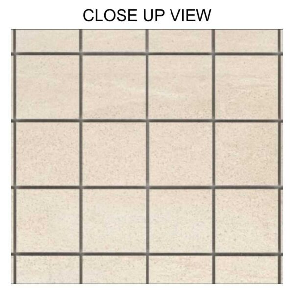 Weller White 300x300 Matt Mosaic Porcelain Tile Close Up