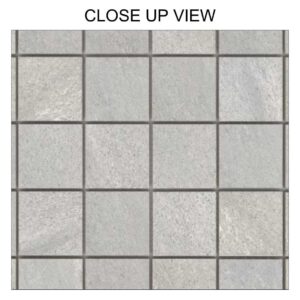 Weller Grey 300x300 Matt Mosaic Porcelain Tile - Close Up